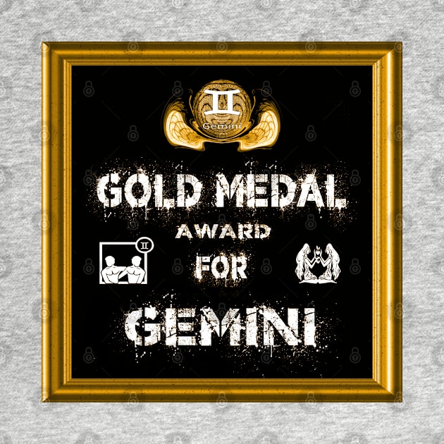 Gemini Birthday Gift Gold Medal Award Winner by PlanetMonkey